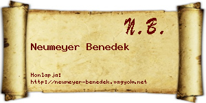 Neumeyer Benedek névjegykártya